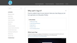 Why can't I log in? - Education Perfect Knowledge Base