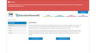 Account - Apply BC - EducationPlannerBC