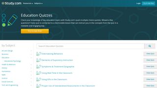 Education Quizzes | Study.com