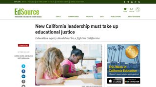 New California leadership must take up educational justice | EdSource