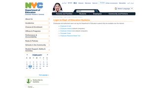 Login to Dept. of Education Systems - New York City Department of ...