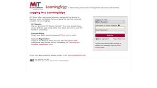 LearningEdge - Login - MIT Sloan