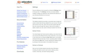 Settings - EducatorsHandbook.com — Resource Center