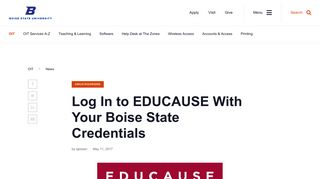 Log In to EDUCAUSE With Your Boise State Credentials - OIT