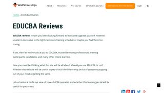 EDUCBA Reviews - a Complete Analysis | WallStreetMojo