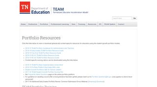 Portfolio Resources | TEAM-TN