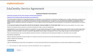 EduDentity Service Agreement - myDesire2Learn