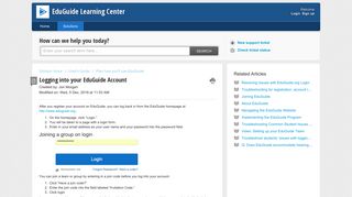 Logging into your EduGuide Account : EduGuide Learning Center