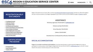 Professional Development - Region 6 Education Service Center