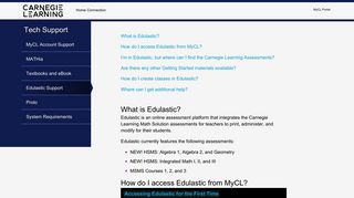 Edulastic Support - MATHia - Carnegie Learning