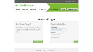 My Profile - Get My Balance - Account Login