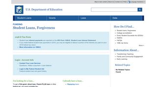 Student Loans, Forgiveness | U.S. Department of Education - ED.gov
