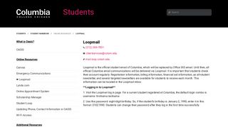 Loopmail - Students - Columbia College Chicago