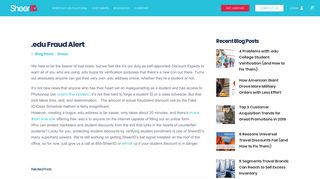.edu Fraud Alert - SheerID Blog Post
