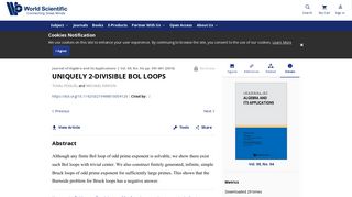 UNIQUELY 2-DIVISIBLE BOL LOOPS | Journal of Algebra and Its ...