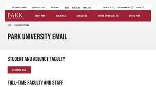 Academic Mail | Login to Access | Park University