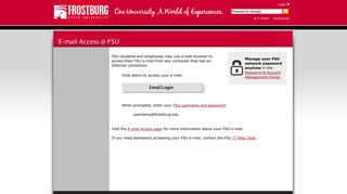 E-mail Access @ FSU - Frostburg State University