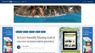 St Leo's humbly blazing trail of success in innovation practice ...