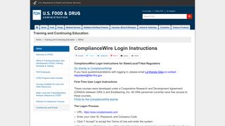 ORAU > ComplianceWire Login Instructions - FDA
