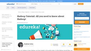 Hadoop Tutorial | Getting Started With Big Data And Hadoop | Edureka