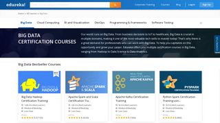 Big Data courses | Big Data Certifications -Edureka