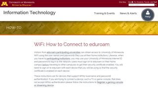 WiFi: How to Connect to eduroam | <span class=