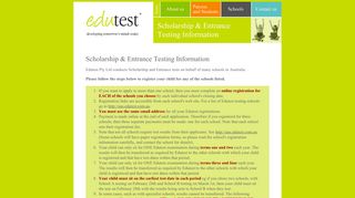 Edutest - Scholarship & Entrance Testing Information