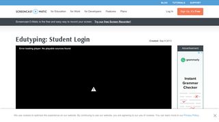 Edutyping: Student Login - Screencast-O-Matic