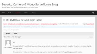 H 264 DVR local network login failed | Security Camera & Surveillance ...