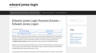 Edward Jones Logon: Edward Jones Login Account Access