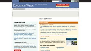 Education Week: Free Content