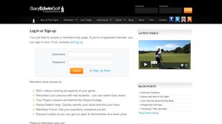 Log in or Sign up - Gary Edwin Golf