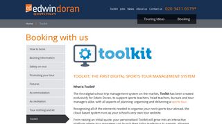 Toolkit - Booking with us | Edwin Doran