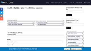 IELTS MOOCs and Free Online Courses | MOOC List