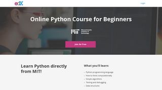 Online Python Course from MIT - edX