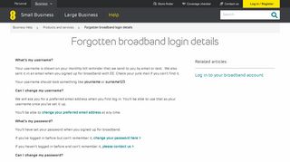 Forgotten broadband login details | Help | EE