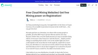 Free Cloud Mining Websites! Get free Mining power on Registration ...