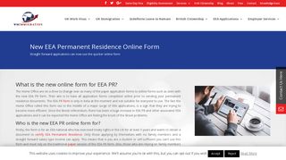 EEA PR Online Form | Apply using the New form - WM Immigration