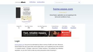 Home.eease.com website. Login.
