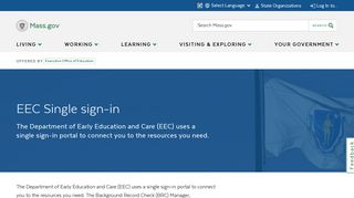 EEC Single sign-in | Mass.gov