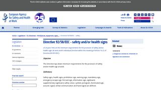 Directive 92/58/EEC - safety and/or health signs - Safety and health at ...