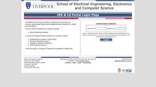 EEECS Portal - University of Liverpool - Computer Science Intranet