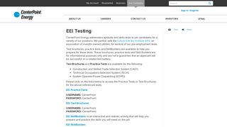 EEI Testing - CenterPoint Energy