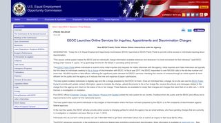 EEOC Launches Online Services for Inquiries, Appointments and ...