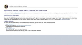 Instructions and Available Resources for EEOC Employees During ...