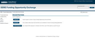 Financial Opportunities: Registration - EERE Exchange - Department ...
