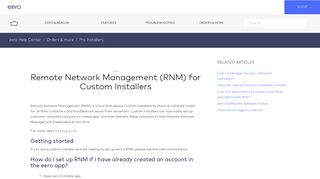 Remote Network Management (RNM) for Custom Installers – eero ...