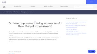 Do I need a password to log into my eero? I think I forgot my ...
