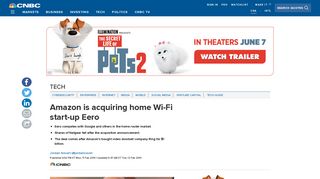Amazon is acquiring home Wi-Fi start-up Eero - CNBC.com