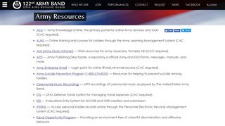 Army Resources — The 122nd Ohio Army National Guard Band
